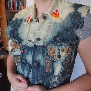Hand Painted Levi's Denim Vest